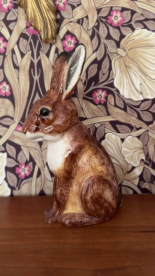 John Beswick Hare Moneybox in Glossy Brown