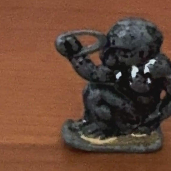 Whimsical Britains Ltd Zoo Monkey Lead Toy | 1950s Miniature Flat Silhouette Figurine with White Collar Detail