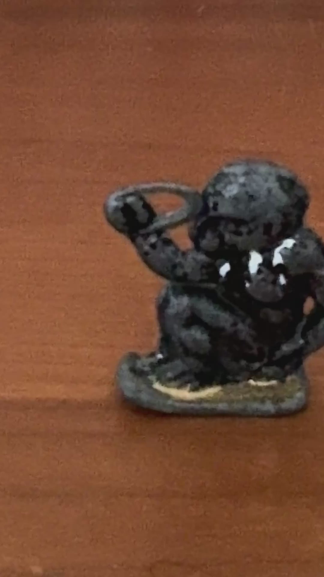 Whimsical Britains Ltd Zoo Monkey Lead Toy | 1950s Miniature Flat Silhouette Figurine with White Collar Detail