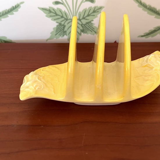 Pretty Primrose Yellow Vintage Royal Winton Ceramic Toast Rack | British Kitchenalia & Collectable