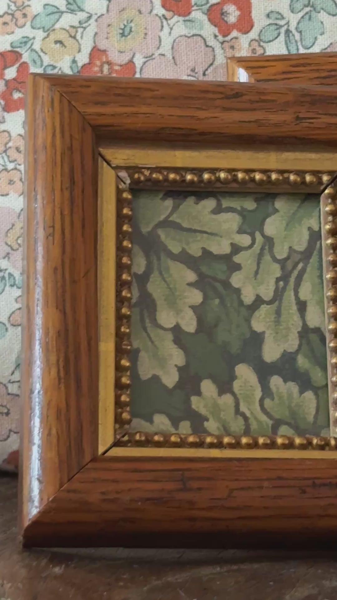 Owl & Willow (Flower Detail) | William Morris Miniature Arts & Crafts Wall Art | Rare Vintage Framed Linen Sample