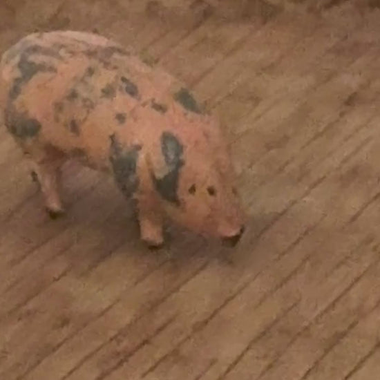 Miniature Pink Patina Patched Pig Figurine (Version 2) | Britains Ltd Vintage Lead Animal (1920s)
