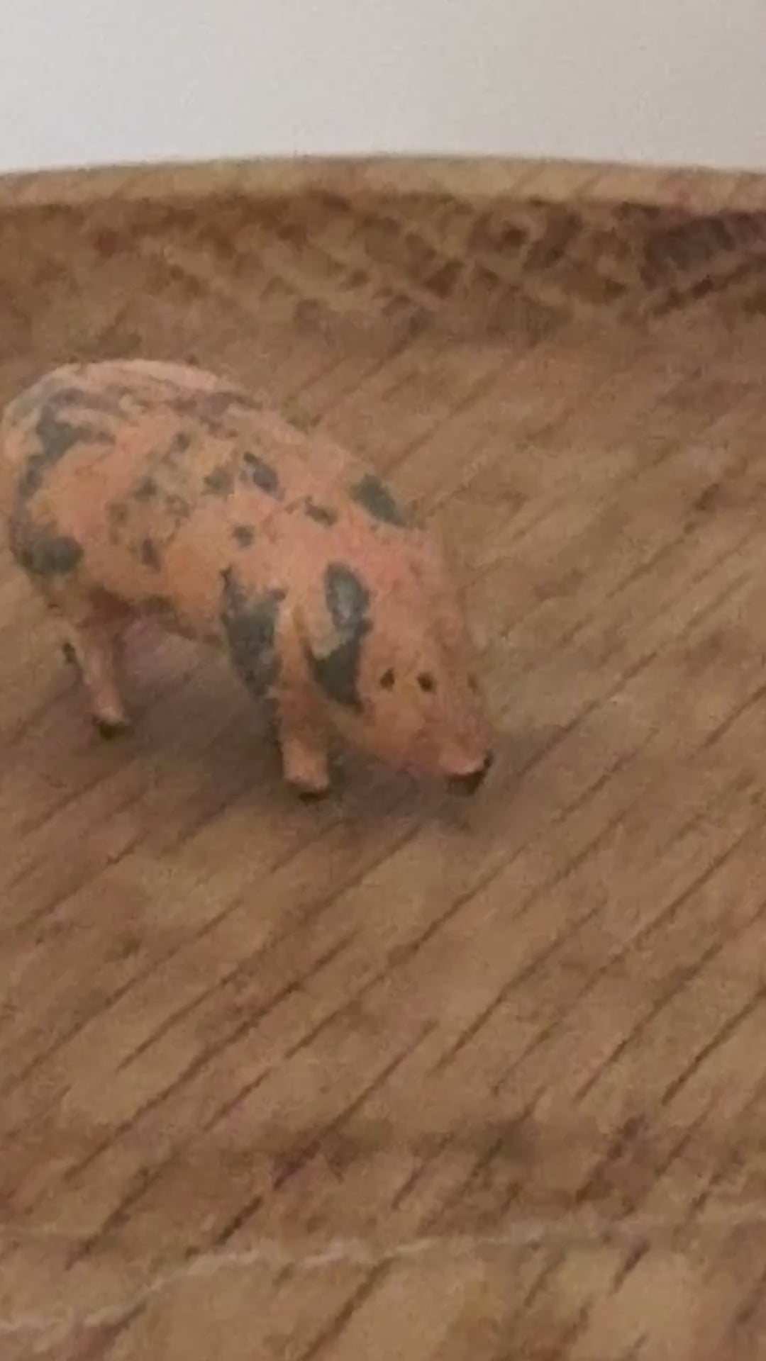 Miniature Pink Patina Patched Pig Figurine (Version 2) | Britains Ltd Vintage Lead Animal (1920s)