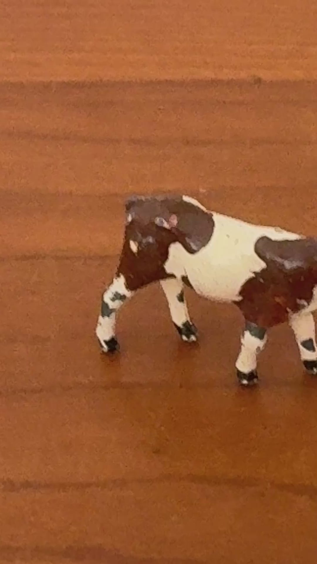 rustic brown and white spotted calf britains lead toy collectable
