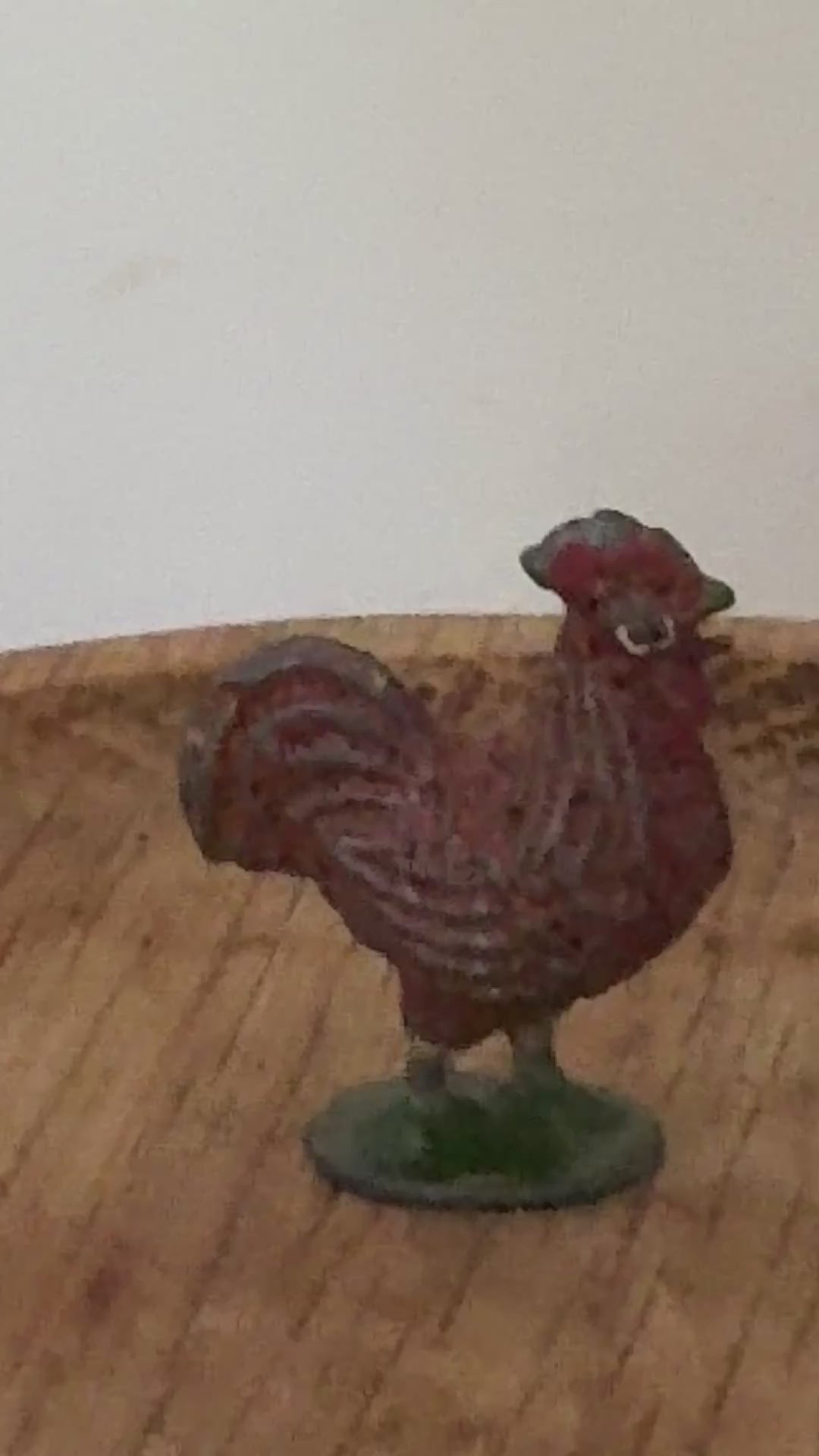 Small Characterful Red Chicken on Stand | Britains Ltd Vintage Lead Farmyard Bird (1920s)
