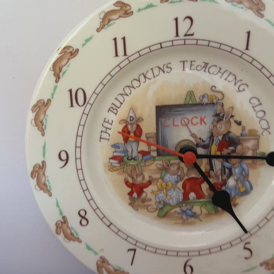 Vintage Royal Doulton Fine Bone China 'Bunnykins Schoolroom' Teaching Plate | 1984  Bunnykins Golden Jubilee Celebration Issue