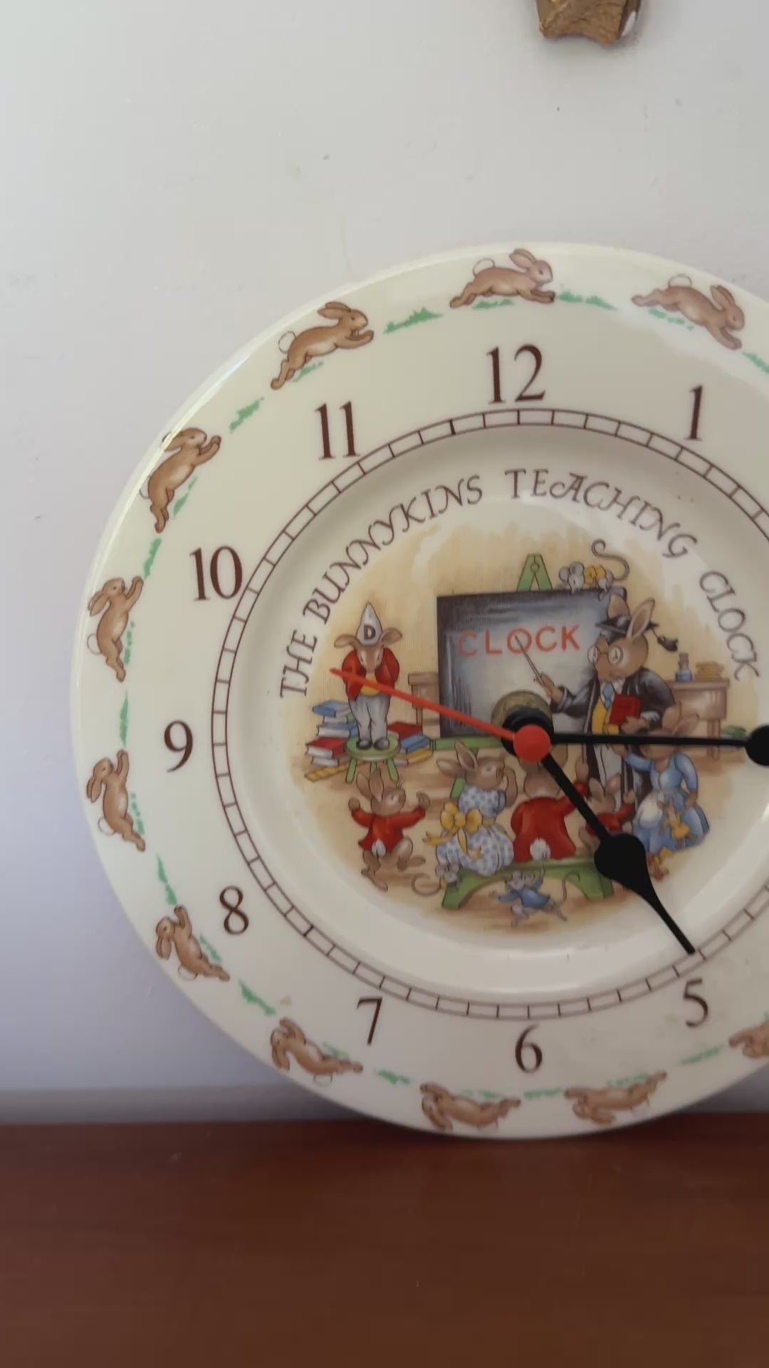 Vintage Royal Doulton Fine Bone China 'Bunnykins Schoolroom' Teaching Plate | 1984  Bunnykins Golden Jubilee Celebration Issue