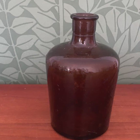Rare Antique Amber “Not to Be Taken” Poison Bottle | Early 1900s Apothecary Brown Glass