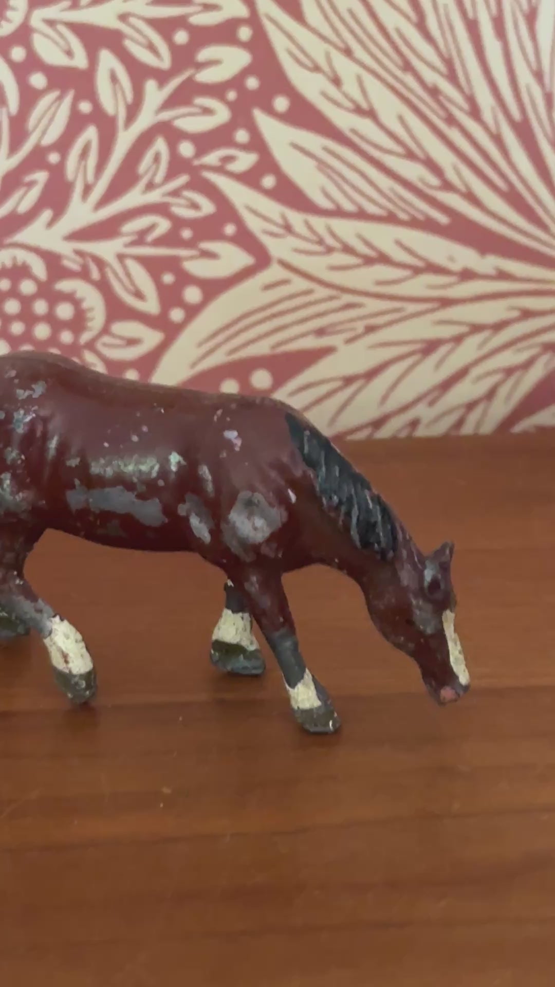 Vintage Elegant Medium Standing Chestnut Horse Figurine | 1920s John Hill & Co Lead Farm Collectible