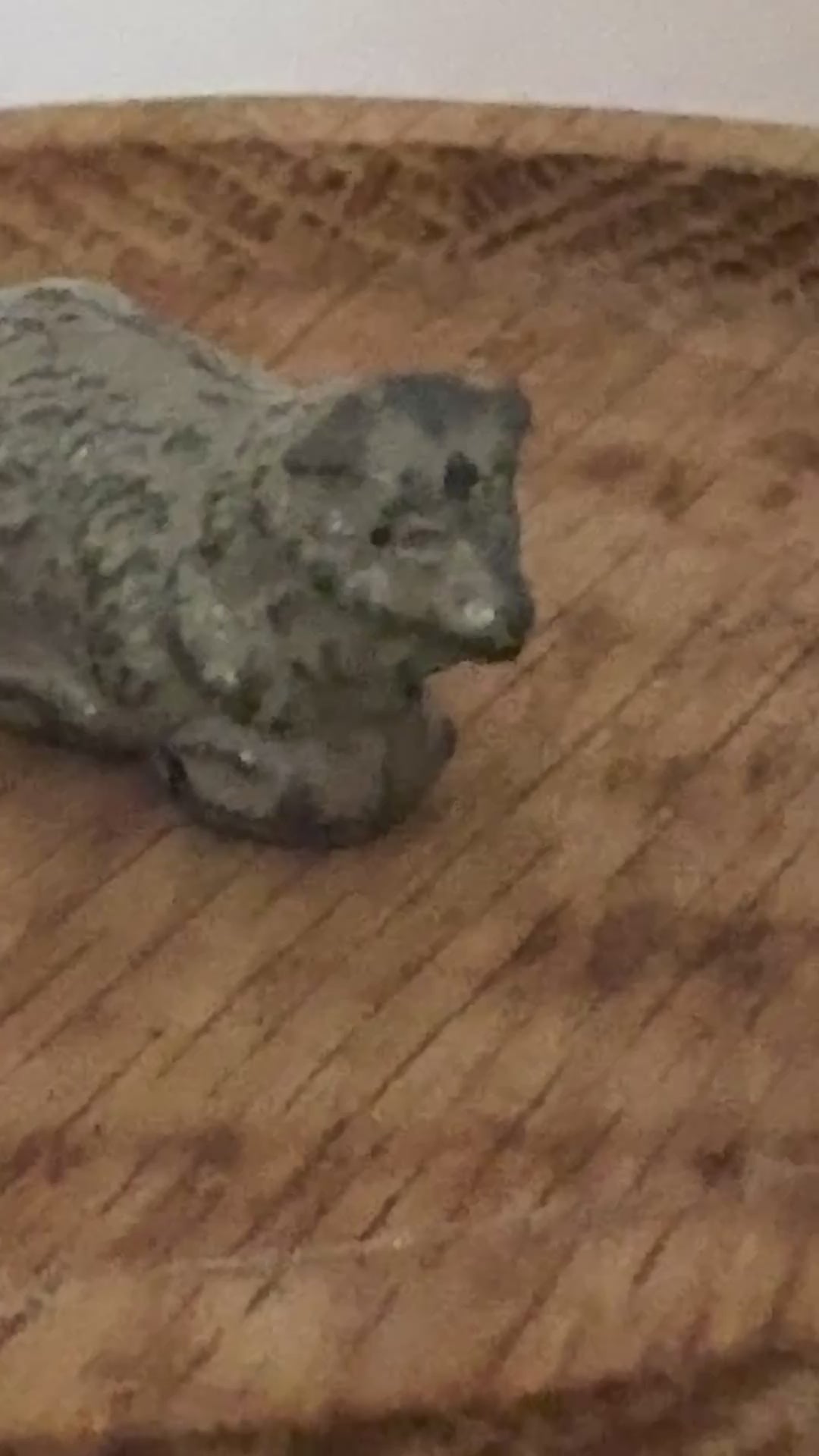 Small Laying Down Light Brown-Grey Sheep Figurine | Britains Ltd Vintage Lead Toy (1920s)
