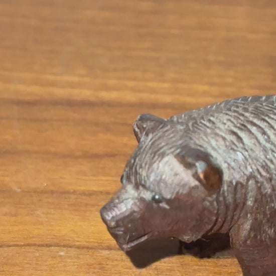 Vintage German bear ornament standing woodland animal carving