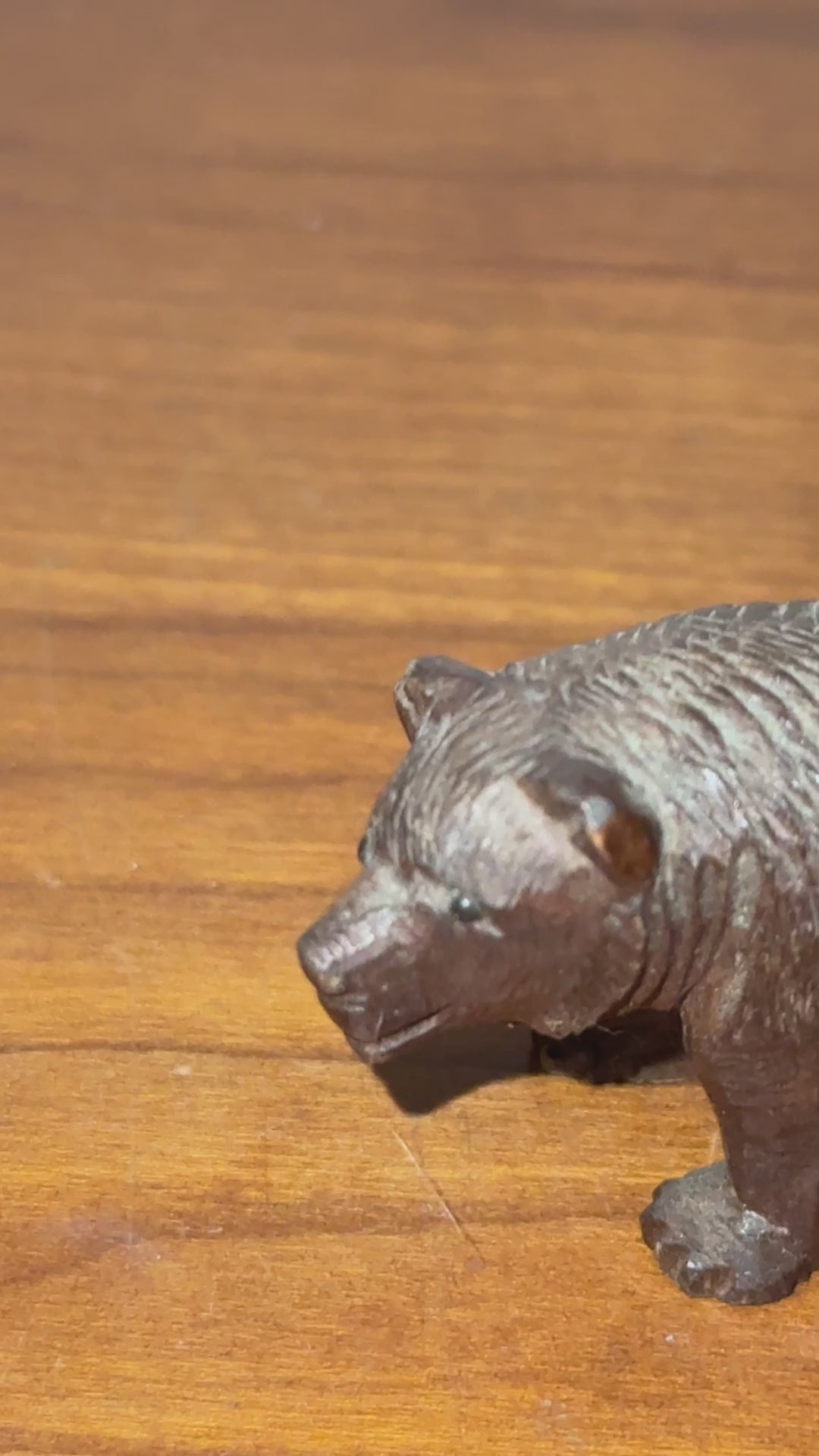 Vintage German bear ornament standing woodland animal carving