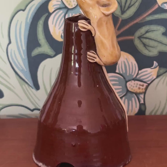 David Cleverly Vintage Country Mouse Pie Funnel | Unique Handmade British Pottery Kitchen Collectable