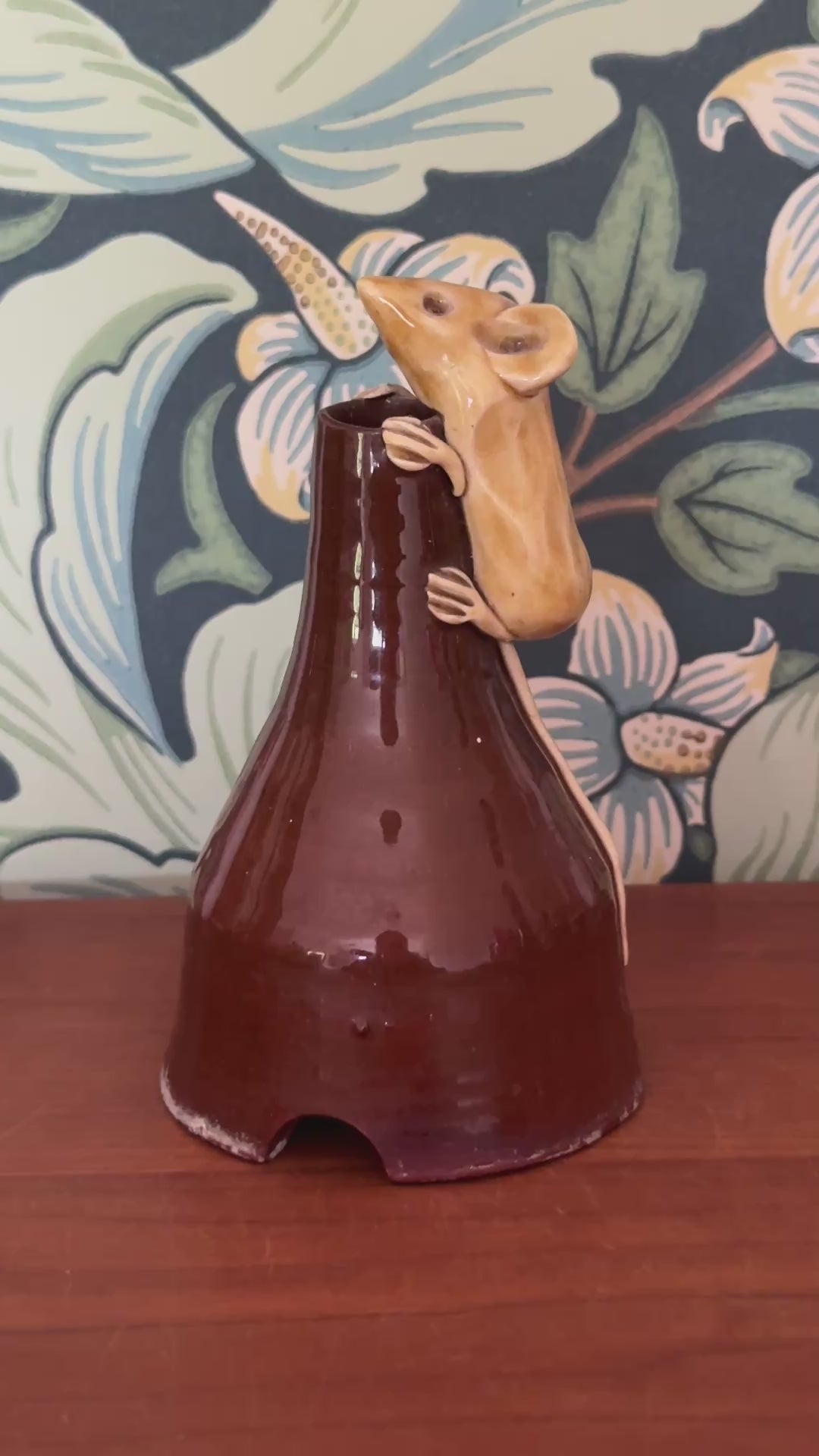 David Cleverly Vintage Country Mouse Pie Funnel | Unique Handmade British Pottery Kitchen Collectable