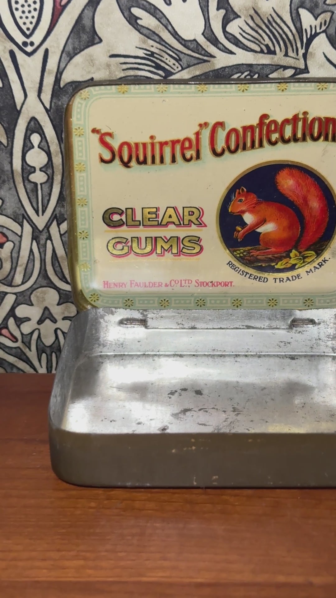 Characterful Vintage Squirrel Confections Tin | 1930s Stockport Confectionery Collectable