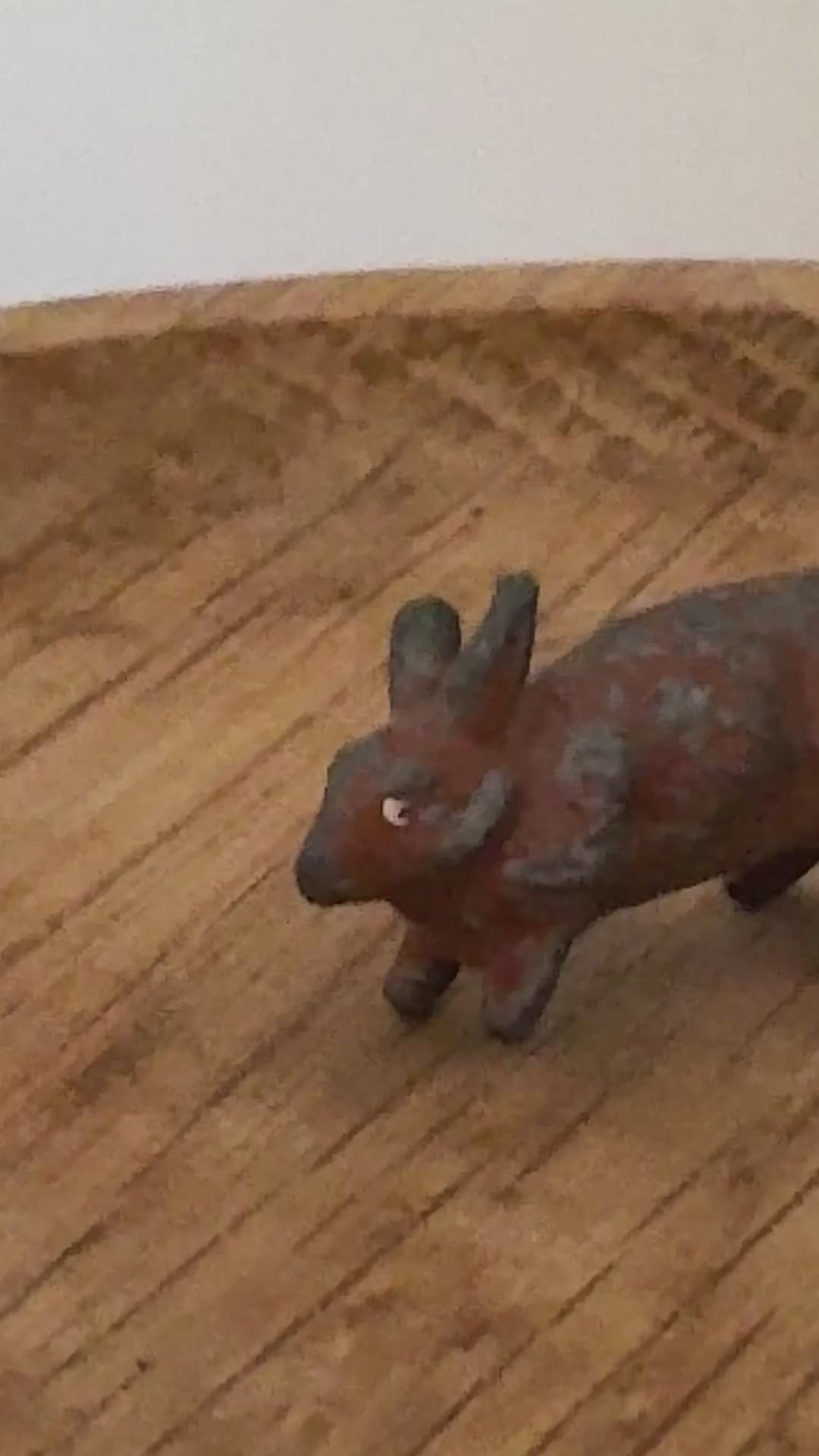 Sweet Miniature Standing Red-Brown Rabbit | Britains Ltd Vintage Lead Figurine (1920s)
