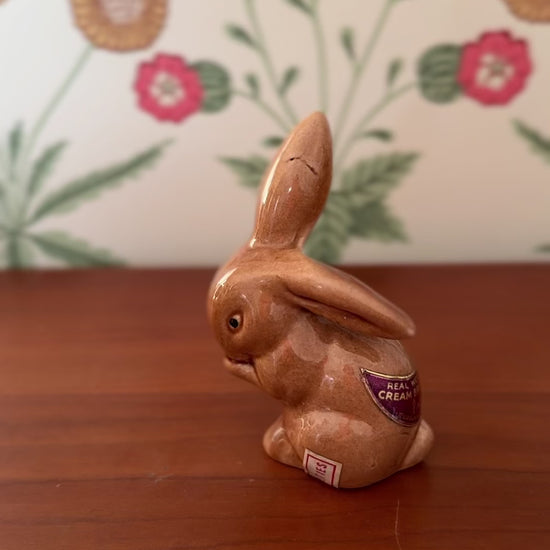 Vintage Miniature Ceramic Bunny Rabbit | British Cream Sherry Bottle Collectable