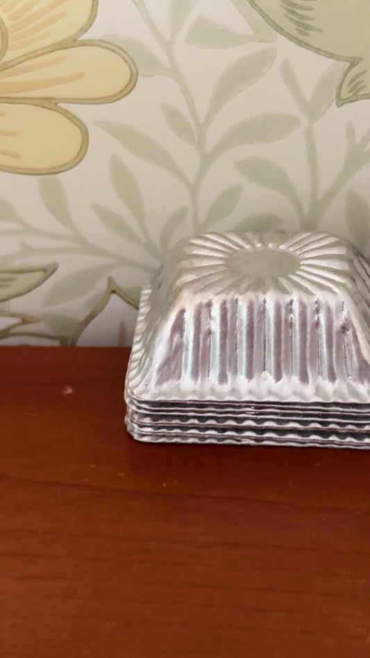 Set of 10 Vintage Aluminium Chocolate Moulds with Fluted Sunburst Detail