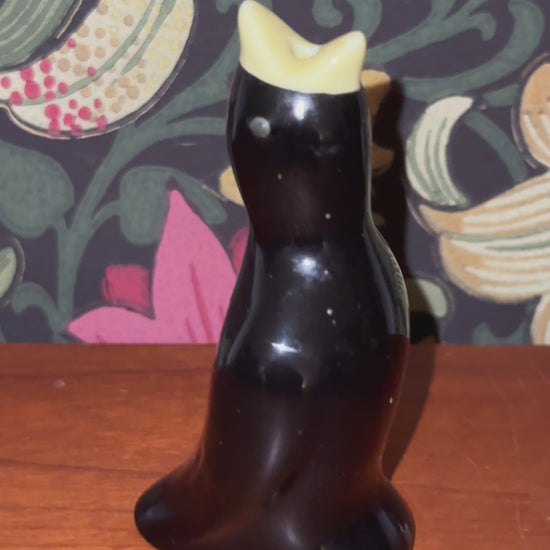 Vintage Black Pie Bird with Yellow Beak | Traditional British Kitchen Collectable