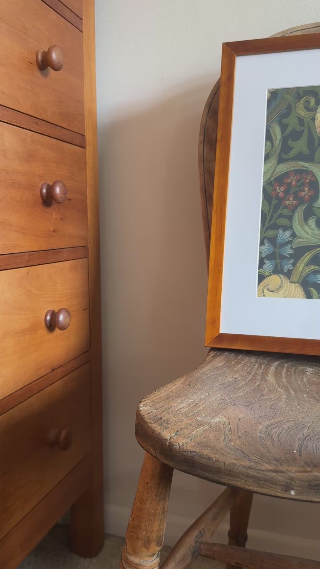 Classic William Morris Framed Print in'Golden Lily – Indigo' Botanical Design
