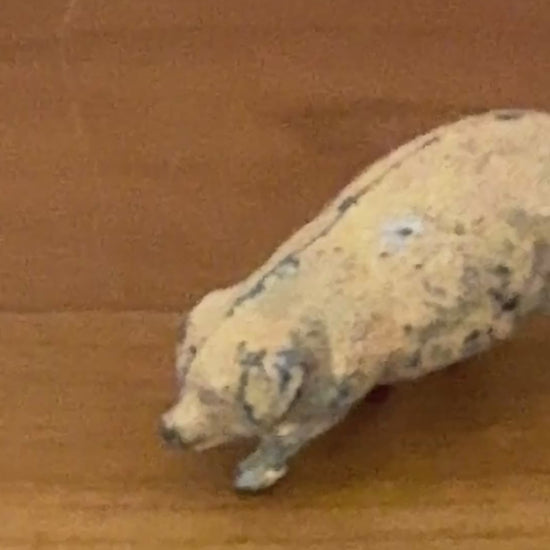 Small Ballet Slipper Pink Walking Pig with Curly Tail | 1920s Britains Hand-Painted Lead Farm Toy
