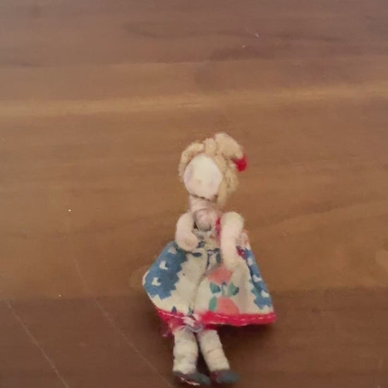 Rare Antique Dollhouse Lady Figure | Caco-Era Composition Head & Metal Shoes Doll Collectable