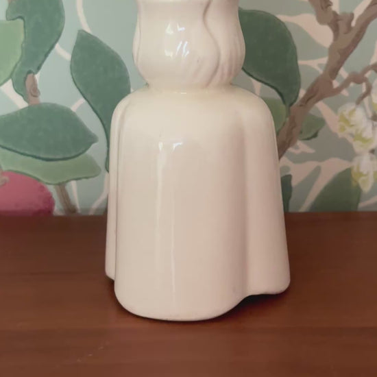 White Pretty Tall Ironstone Tulip-Headed Pie Funnel | Rare Elegant Floral Vintage British Design