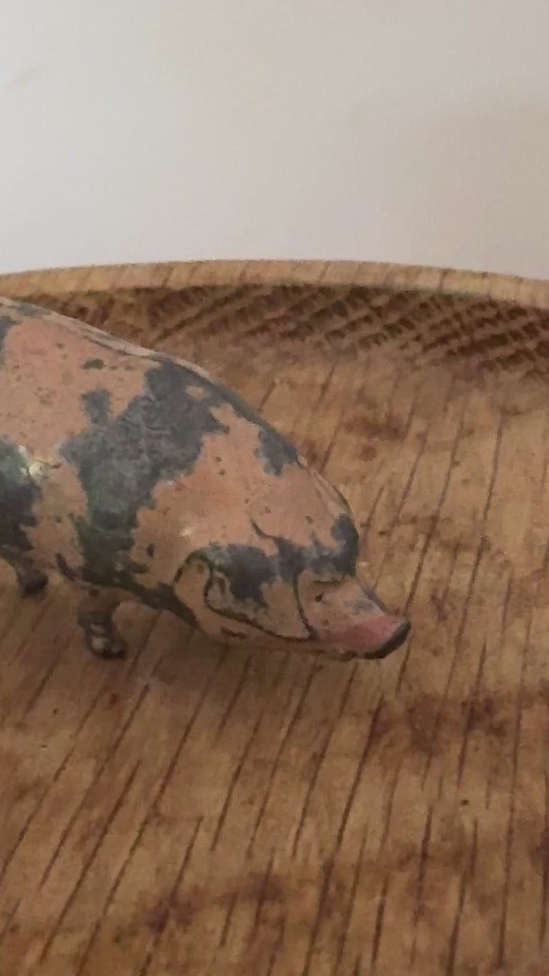 Medium Pink Patched Pig (Version 2) | Britains Ltd Vintage Lead Pig Figurine (1920s)