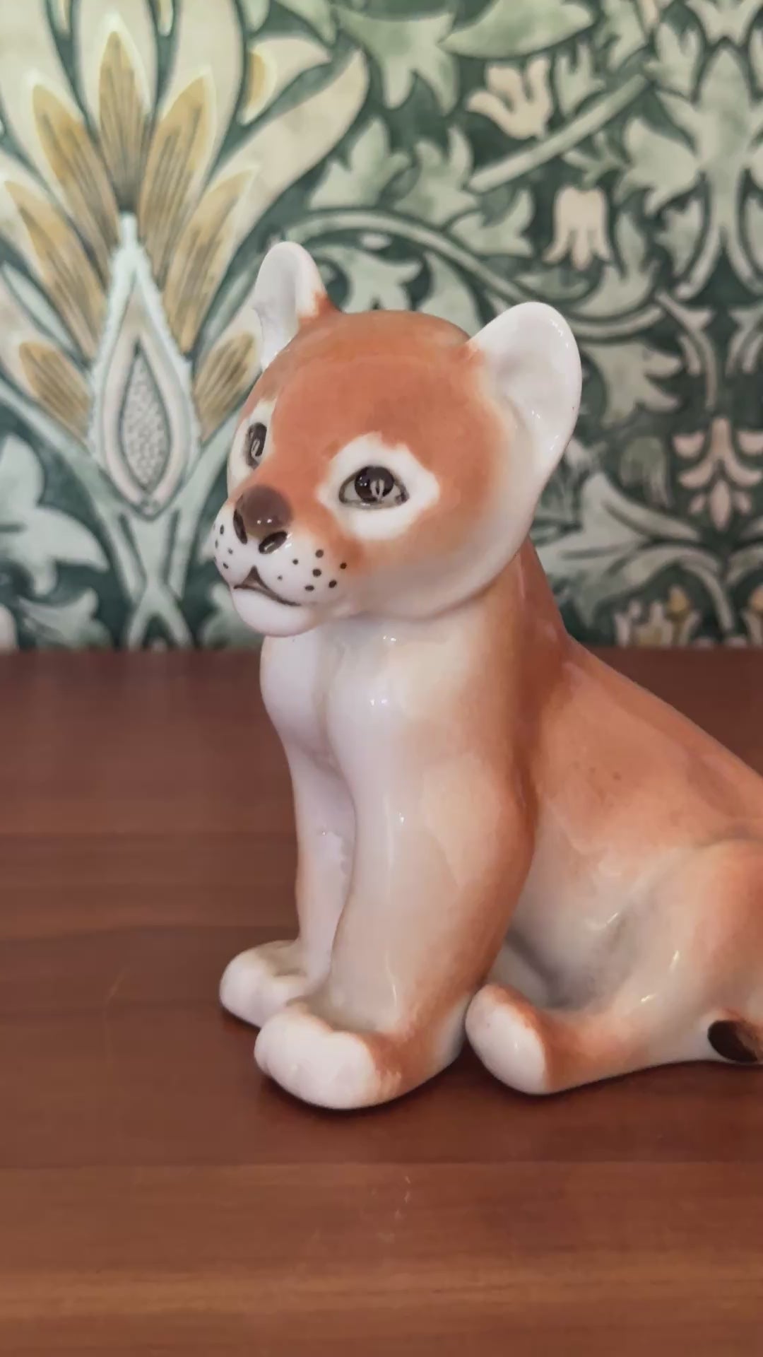 Lomonosov Sweet Porcelain Lion Cub Figurine | Vintage Russian Animal Figure