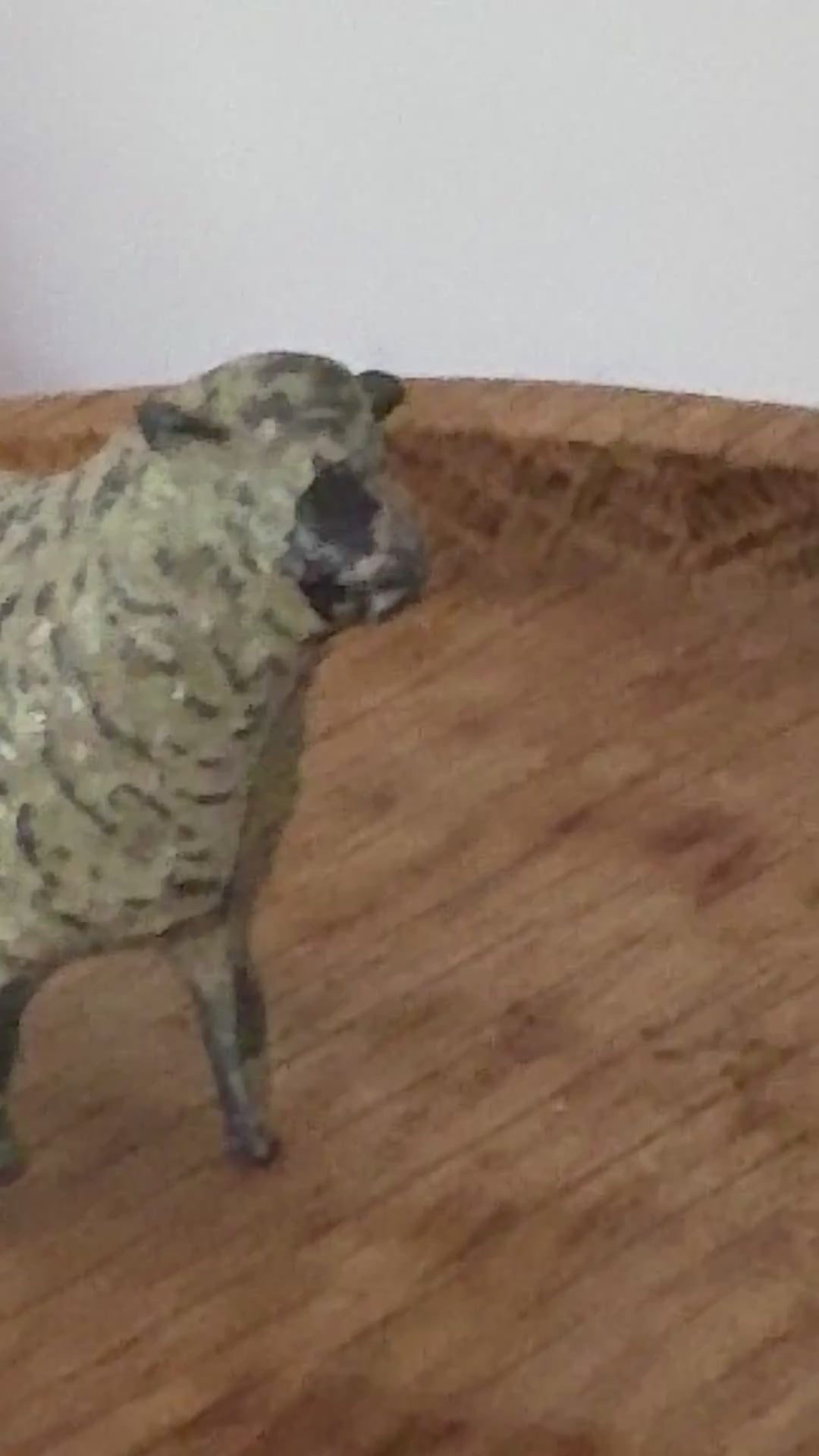 Small Standing Dark Beige Sheep Figurine | Britains Ltd Vintage Lead Farm Animal Toy (1920s)