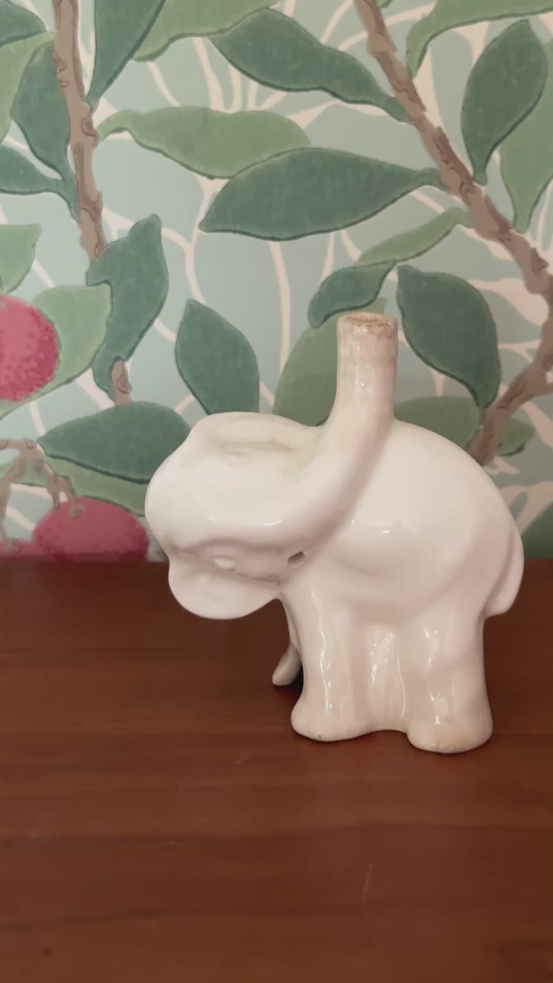 Characterful & Quirky White Elephant Pie Funnel | Playful Vintage Nutbrown Ceramic Baking Collectable