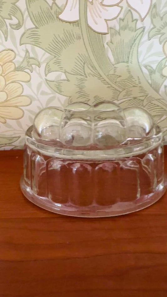 Vintage Clear Pressed Glass Jelly & Pudding Mould