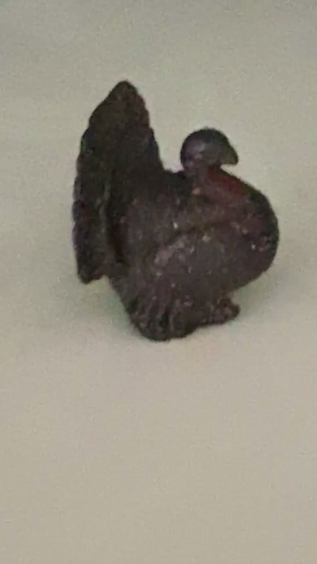 Small Black & Red Turkey With Fan Tail (Version 2) | Britains Ltd Vintage Lead Bird Toy (1920s) Collectable