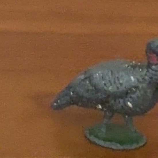 Young Turkey or Guinea Fowl on Stand | 1920s Britains Lead Farmyard Toy with Character