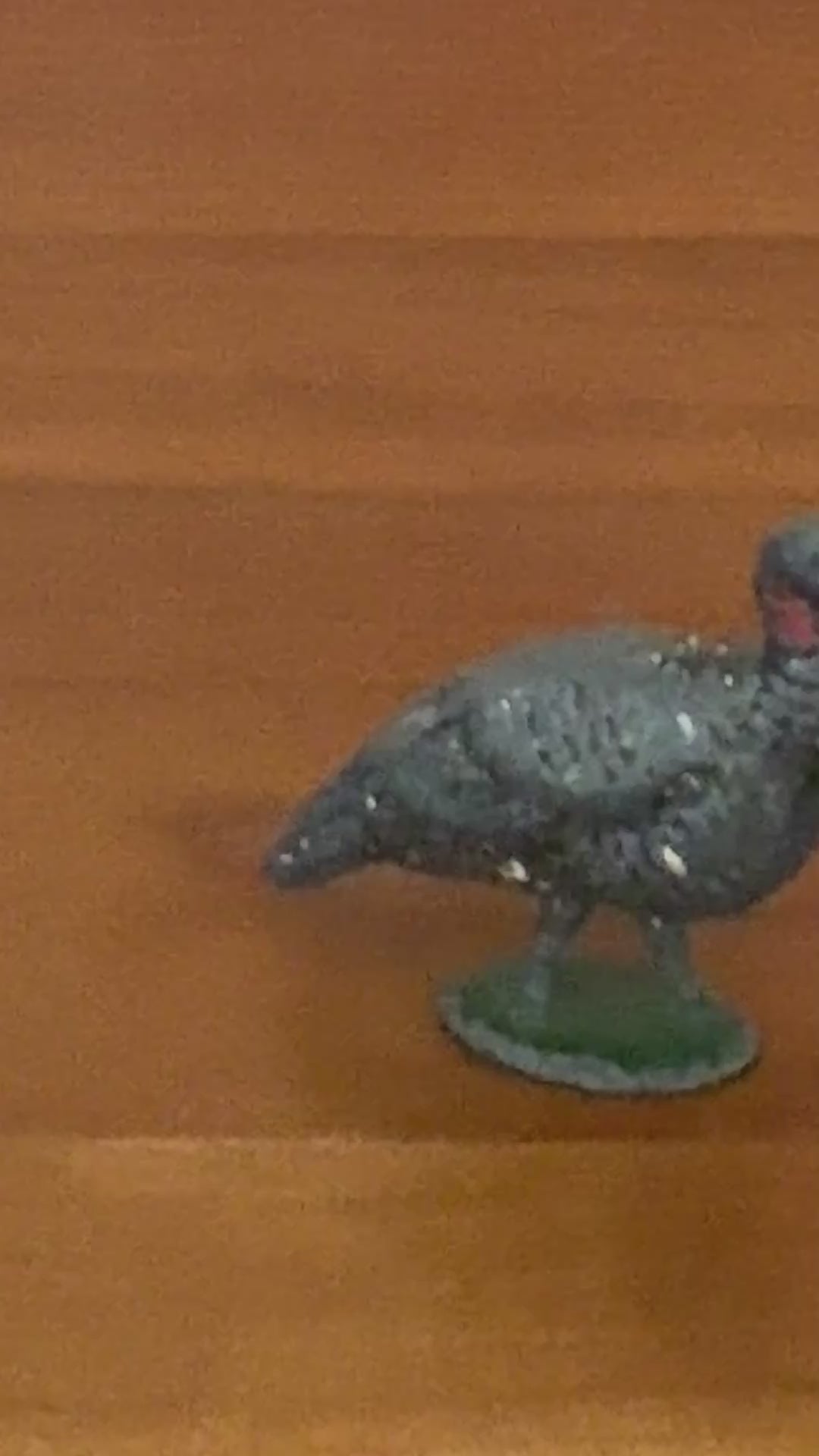 Young Turkey or Guinea Fowl on Stand | 1920s Britains Lead Farmyard Toy with Character