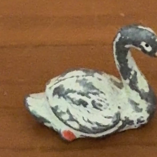 Small White & Red Cygnet Vintage Figurine | 1920s Britains Lead Collectible with Character