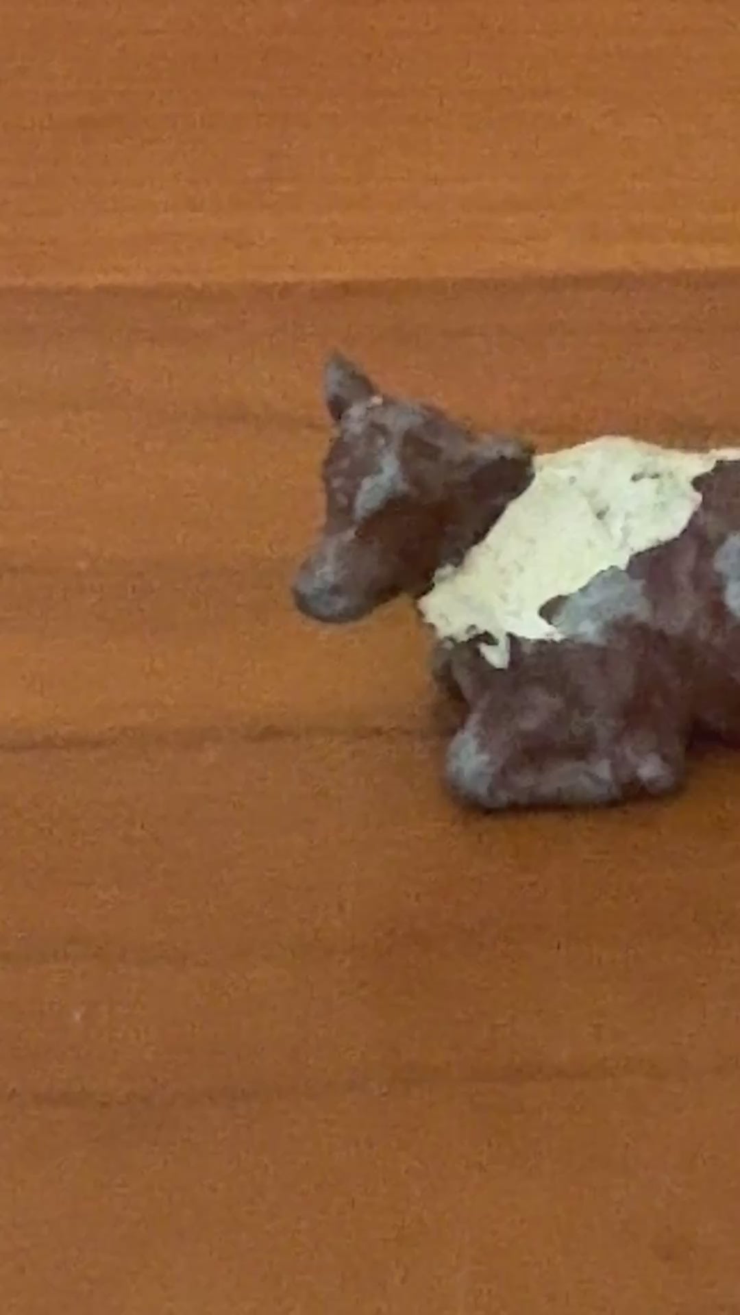 Beige and Brown Laying Down Small Cow / Calf Pair | 1920s Britains Lead Farm Toy Collectibles