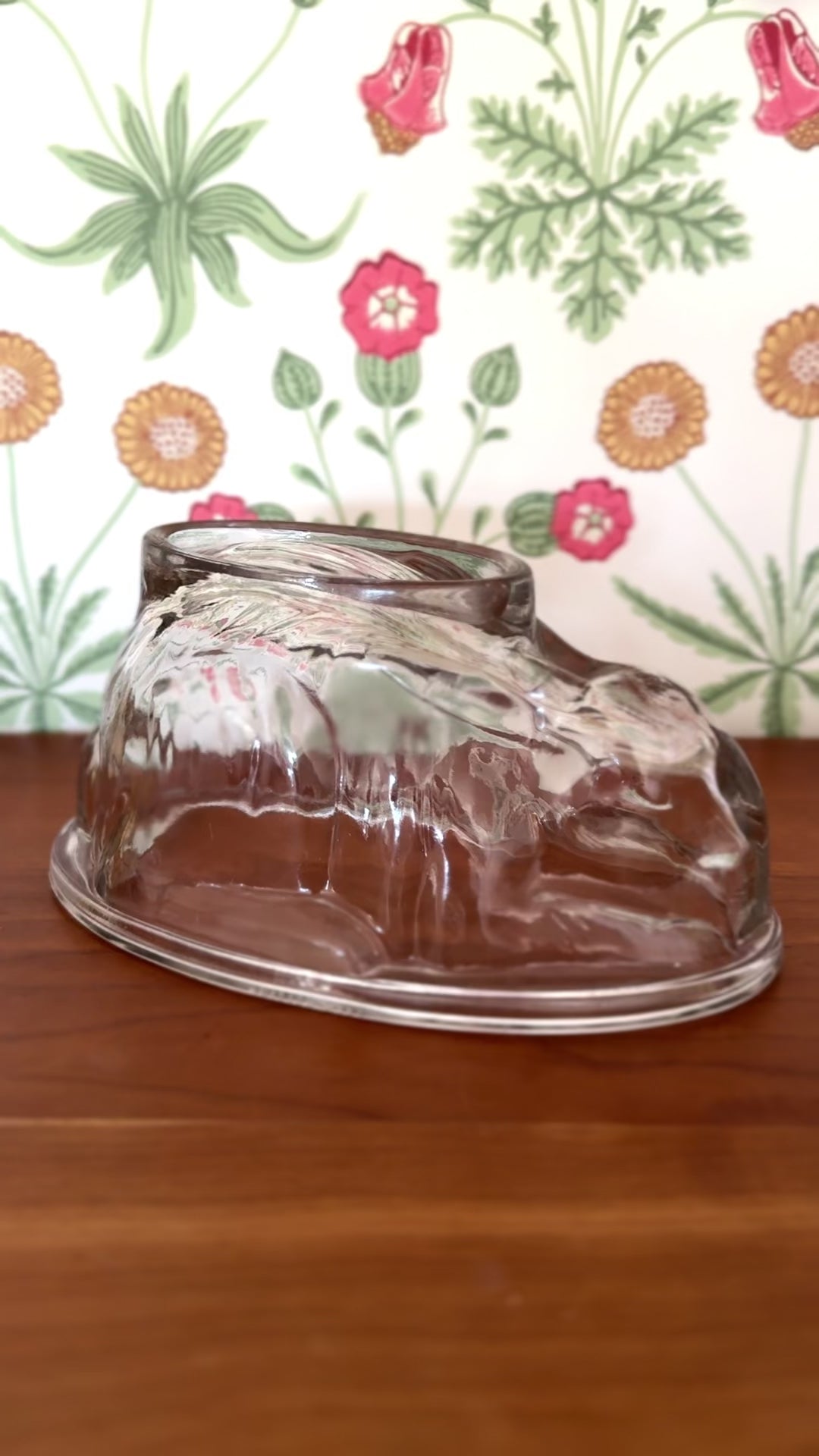 Large Vintage Clear Glass Rabbit Jelly Mould | Spring or Easter Classic Home Decor