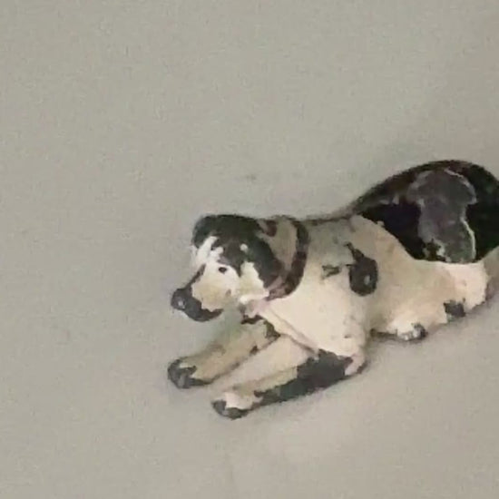 Rare Britains Ltd Sitting Miniature Dog Toy Lead Toy Figurine | Black & White 1920s Collectable
