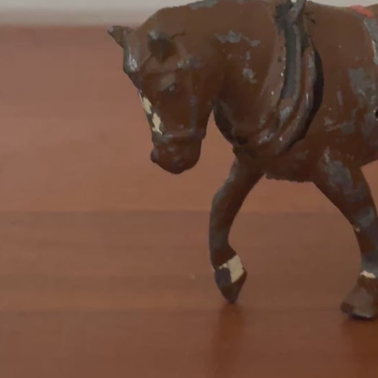 Medium Light Brown Cart Horse | Crescent Toys Vintage Lead Figurine (England)