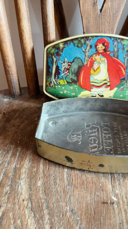 Vintage 1930s Rileys Toffee Tin with Little Red Riding Hood Illustration
