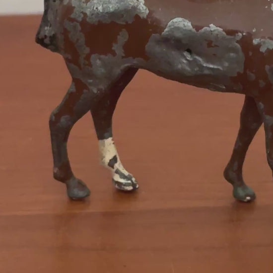 Elegant Medium Grazing Brown Horse | Britains Ltd Vintage Lead Farm Animal (1920s)