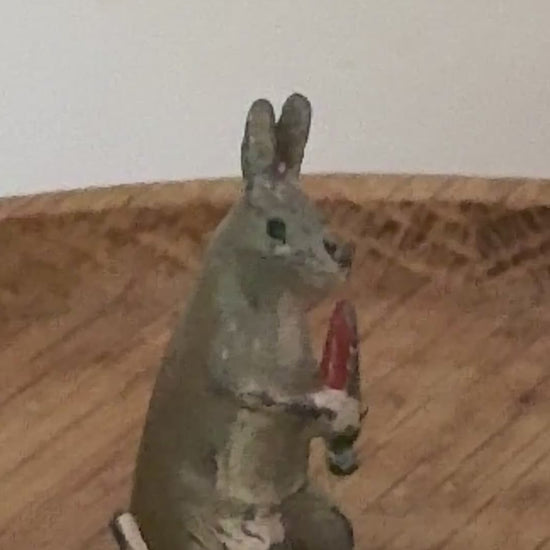 Delightful Rare Rabbit with Carrot | Taylor & Barrett Vintage Lead Figurine (England)