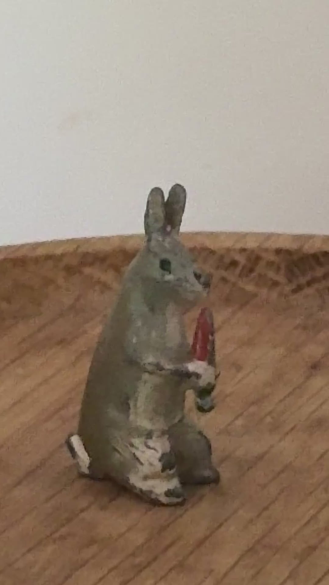 Delightful Rare Rabbit with Carrot | Taylor & Barrett Vintage Lead Figurine (England)