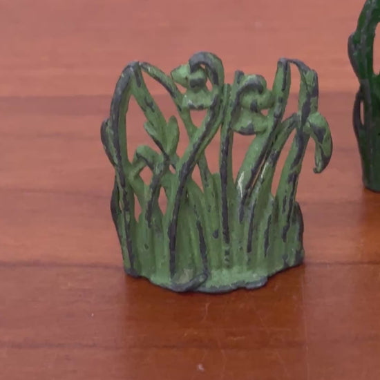 britains painted green farm pond foliage accessory pair