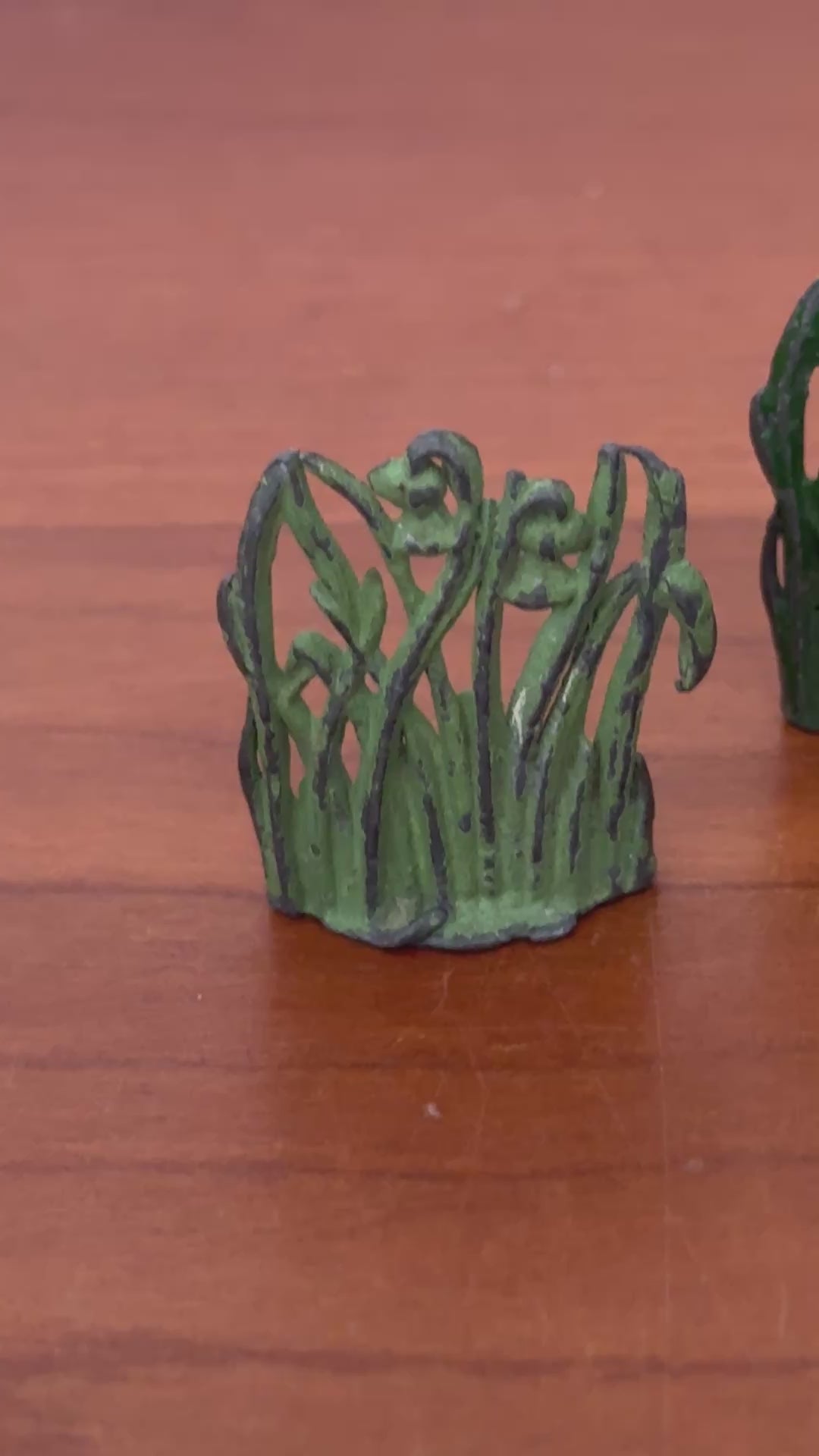 britains painted green farm pond foliage accessory pair