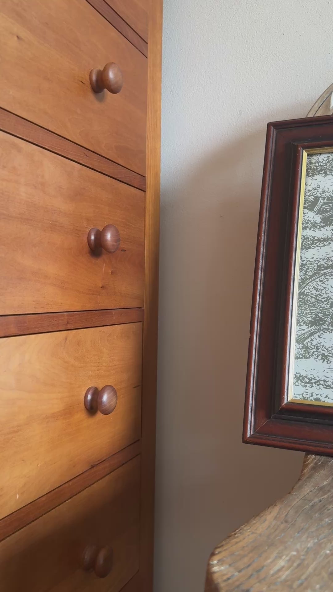 Sanderson Charcoal and Cream Woodland Toile classic print in intage wood and gold frame.