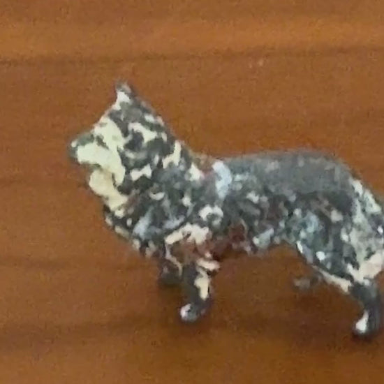 Miniature Tan and Cream Farm Dog | 1920s Britains Hand-Painted Lead Working Dog Collectable