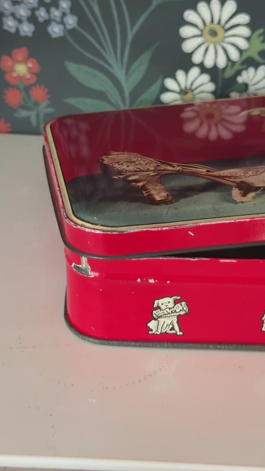 1950s Benson’s Cheeky Puppy Vintage Tin | Mid-Century Confectionery Advertising Prop and Collectable