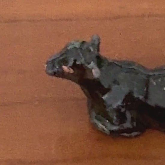 glossy hand painted black and white small lead farm collectable calf